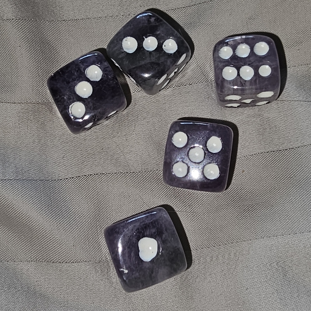 AMETHYST DICE, Approx 1 Inch In Size,Total 37.5 grams In Total, NWT